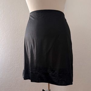 Vintage black slip skirt with scalloped detail